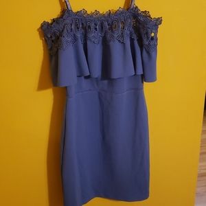 Blue form fitted dress